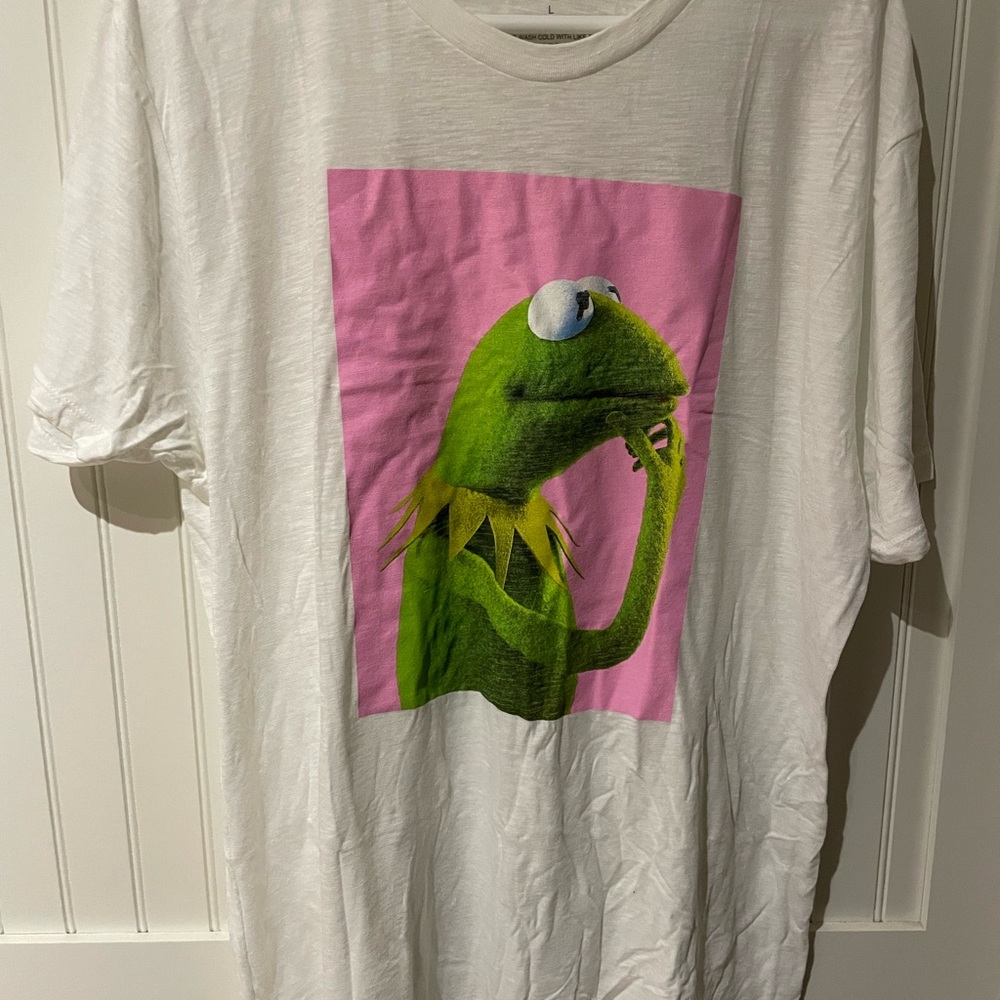 Kermit Thinking Meme Tee - Large NWOT
